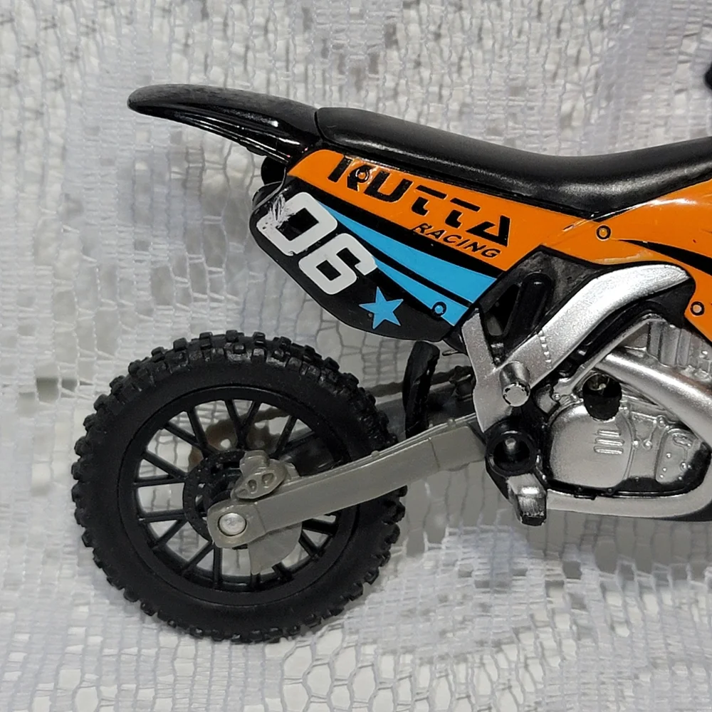 Kutta Racing Kids Toy Motorcycle Model  Black and Orange with Blue Star 3603KT01
